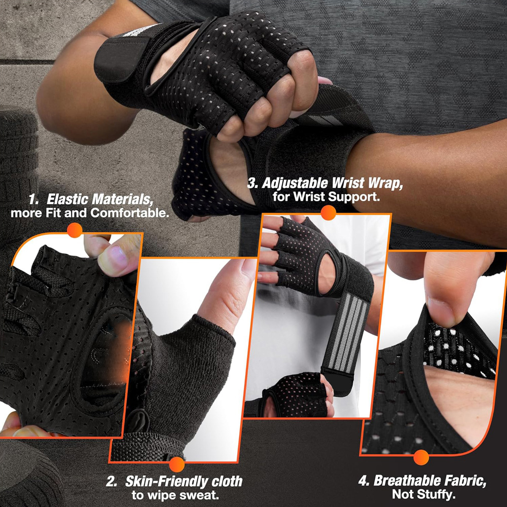 Fitness Gloves with Wrist Supp - Crossfit Gym Gear บทวิจารณ์และราคา