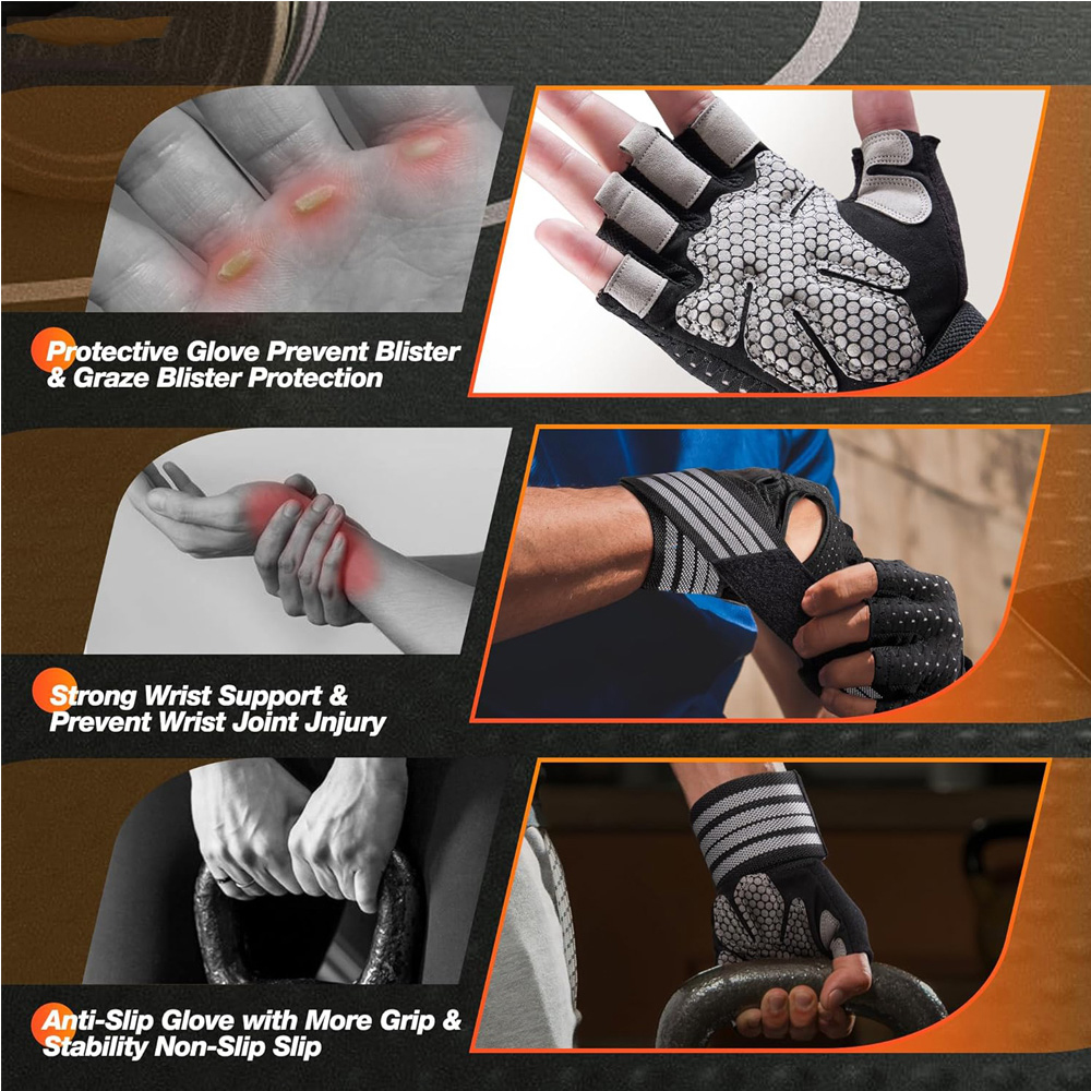 Fitness Gloves with Wrist Supp - Crossfit Gym Gear บทวิจารณ์และราคา
