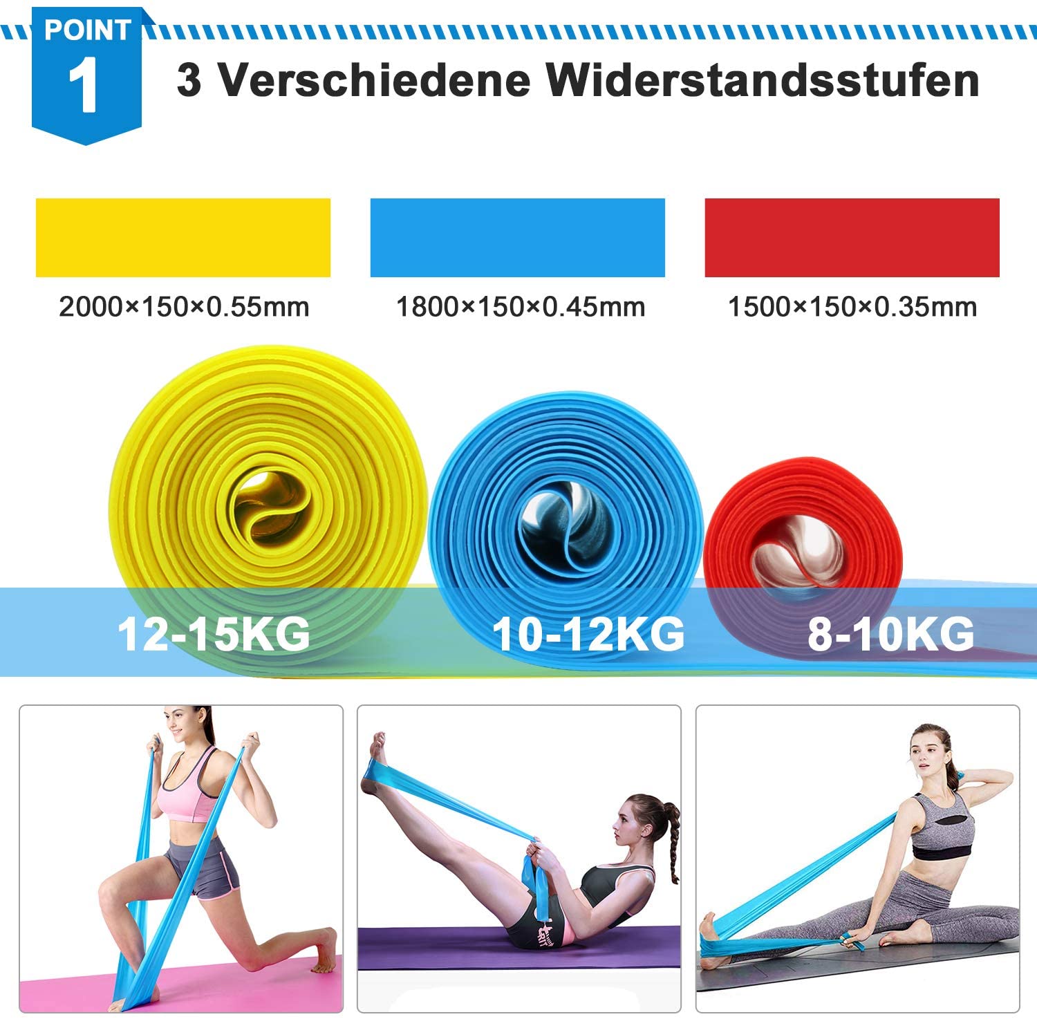 Elastic Fitness Bands 3Pcs Res - Crossfit Equipment บทวิจารณ์และราคา