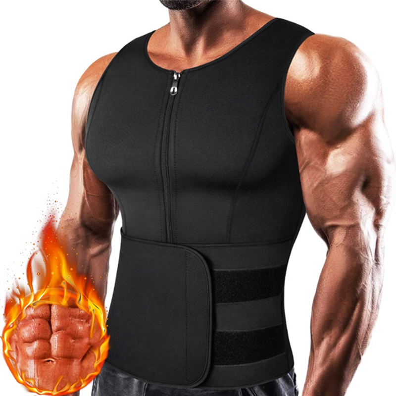 Men Neoprene Sauna Zipper Wais - Crossfit Weight Vest บทวิจารณ์และราคา