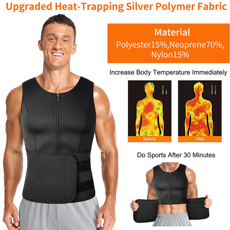 Men Neoprene Sauna Zipper Wais - Crossfit Weight Vest บทวิจารณ์และราคา