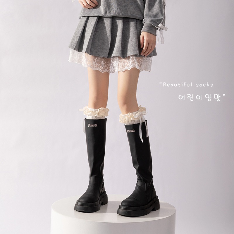 1 pair Y2K Lace Ribbon Leg War - Knee Sleeve Pair บทวิจารณ์และราคา