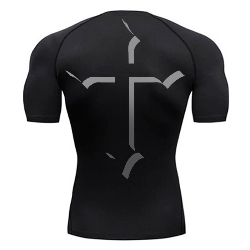 Cross Print Compression Shirt  - Crossfit Gym บทวิจารณ์และราคา