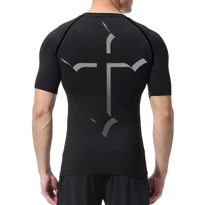 Cross Print Compression Shirt  - Crossfit Gym บทวิจารณ์และราคา