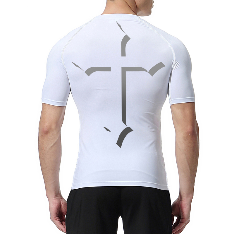 Cross Print Compression Shirt  - Crossfit Gym บทวิจารณ์และราคา