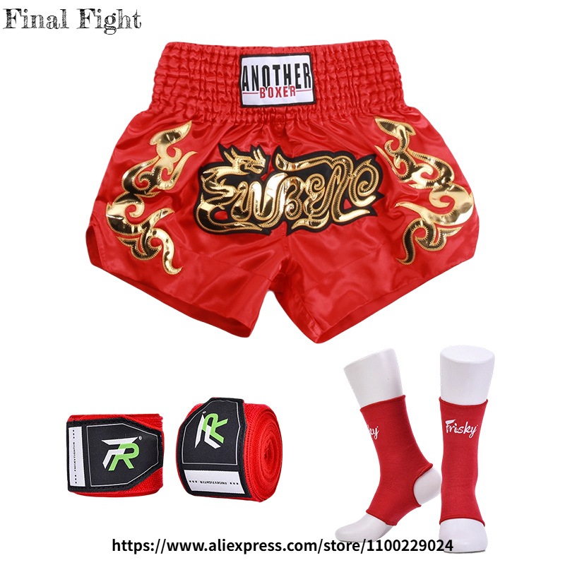 Boxing Shorts & Matching Ankle - Wrist Wrap Support บทวิจารณ์และราคา