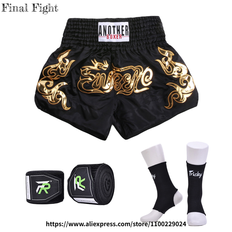 Boxing Shorts & Matching Ankle - Wrist Wrap Support บทวิจารณ์และราคา