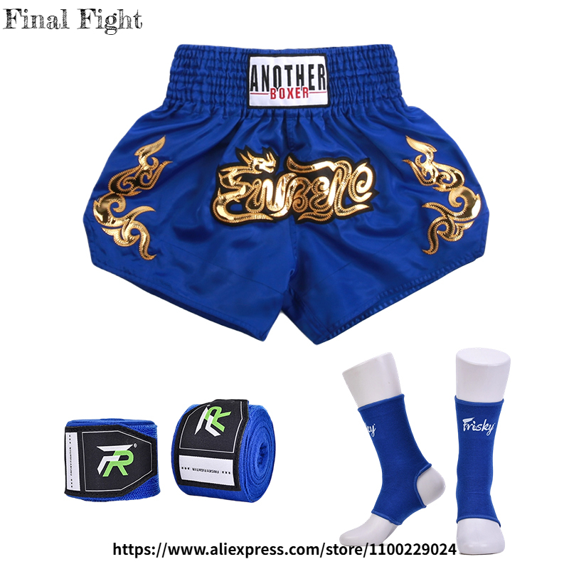 Boxing Shorts & Matching Ankle - Wrist Wrap Support บทวิจารณ์และราคา