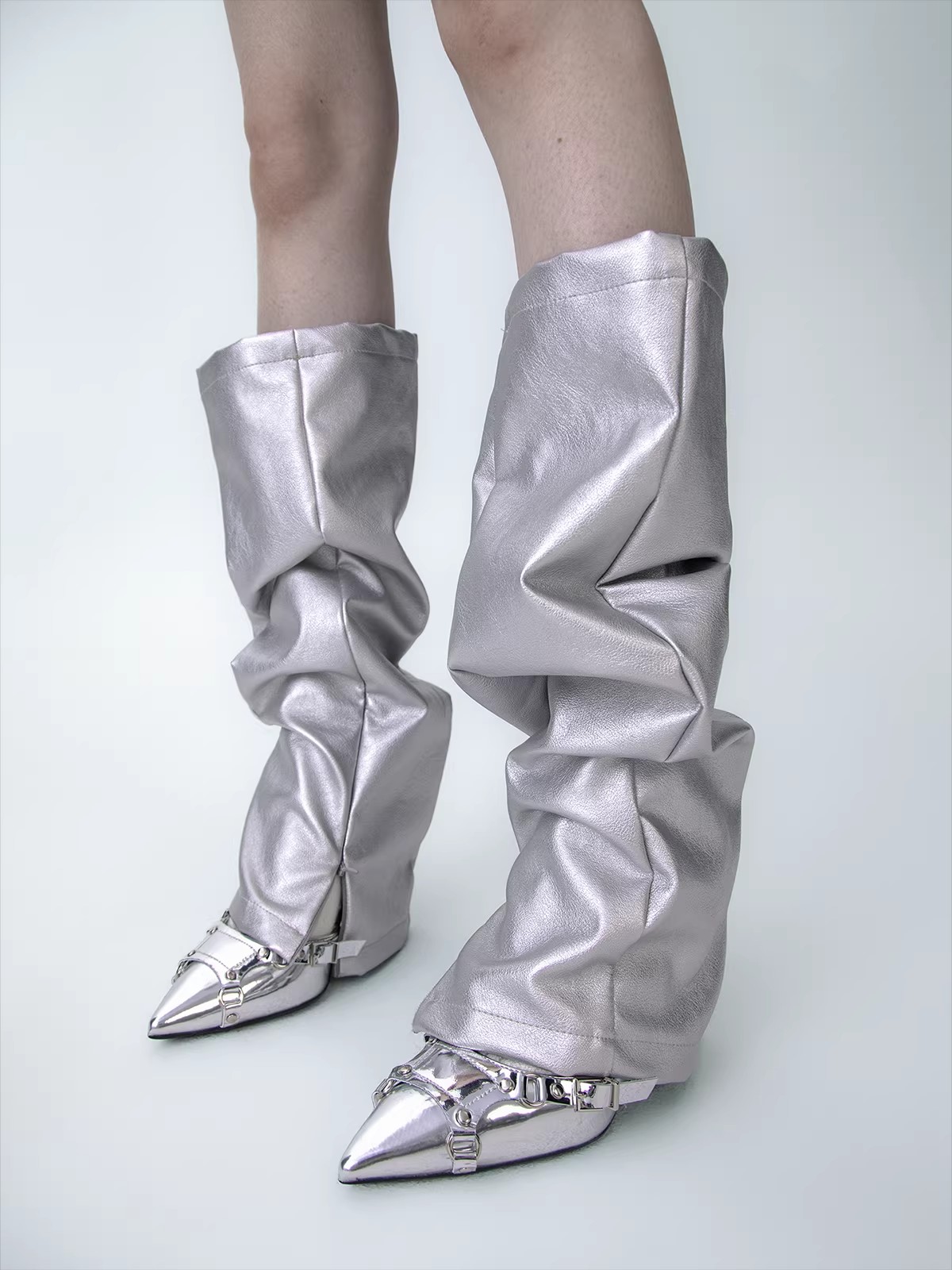 Women's PU Leather Leg Ankle K - Knee Sleeve Pair บทวิจารณ์และราคา