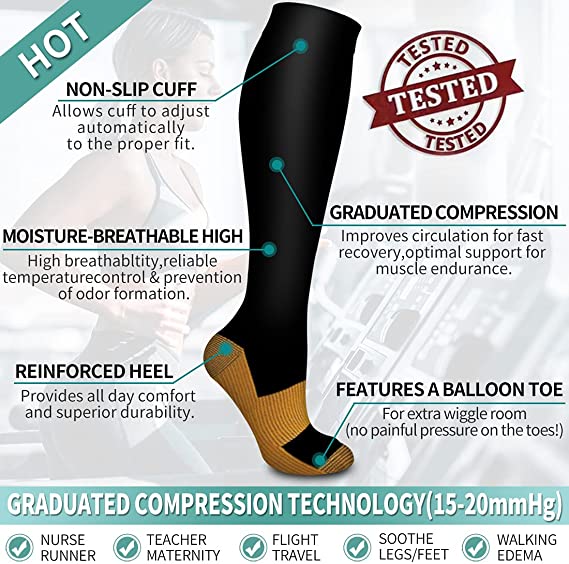 Size S-XXL Compression Socks M - Crossfit Training บทวิจารณ์และราคา