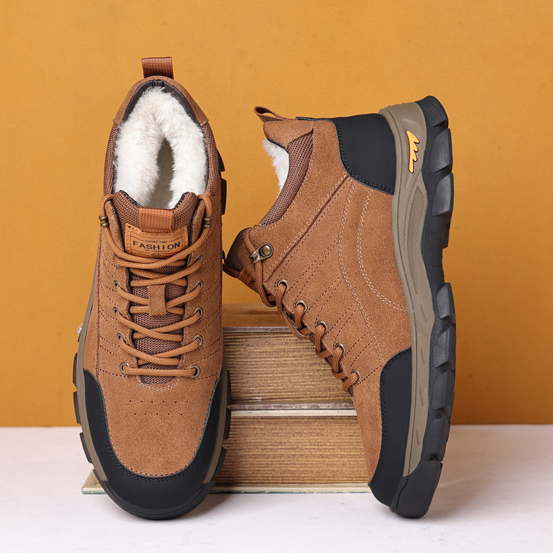 Men Winter Leather Shoes Warm  - Crossfit Outdoor บทวิจารณ์และราคา