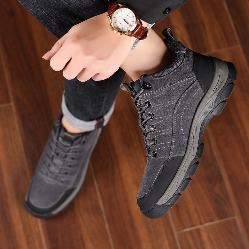 Men Winter Leather Shoes Warm  - Crossfit Outdoor บทวิจารณ์และราคา