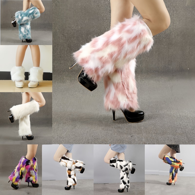Leg Warmers Faux Fur Wraps Boo - Knee Sleeve Pair บทวิจารณ์และราคา