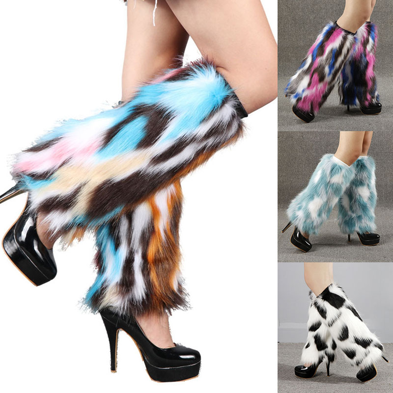 Leg Warmers Faux Fur Wraps Boo - Knee Sleeve Pair บทวิจารณ์และราคา