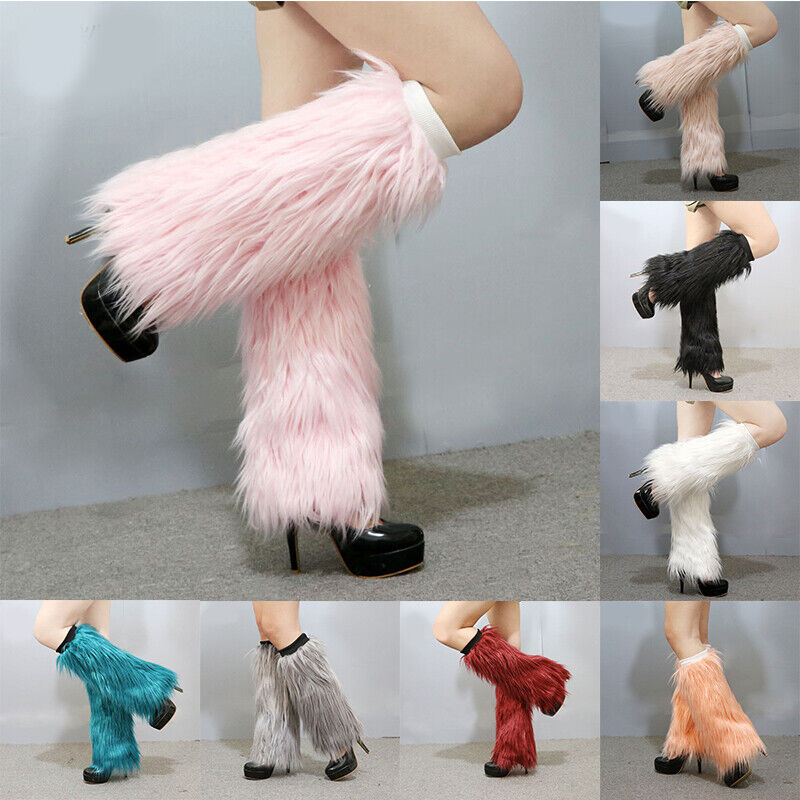 Leg Warmers Faux Fur Wraps Boo - Knee Sleeve Pair บทวิจารณ์และราคา