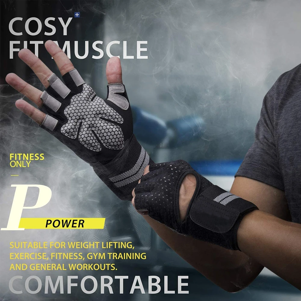 1Pair Half Finger Gym Fitness  - Crossfit Equipment บทวิจารณ์และราคา