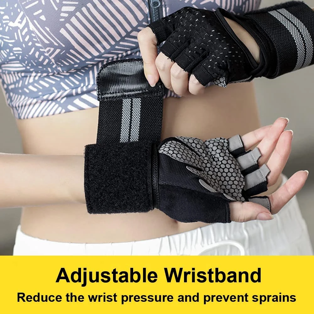 1Pair Half Finger Gym Fitness  - Crossfit Equipment บทวิจารณ์และราคา