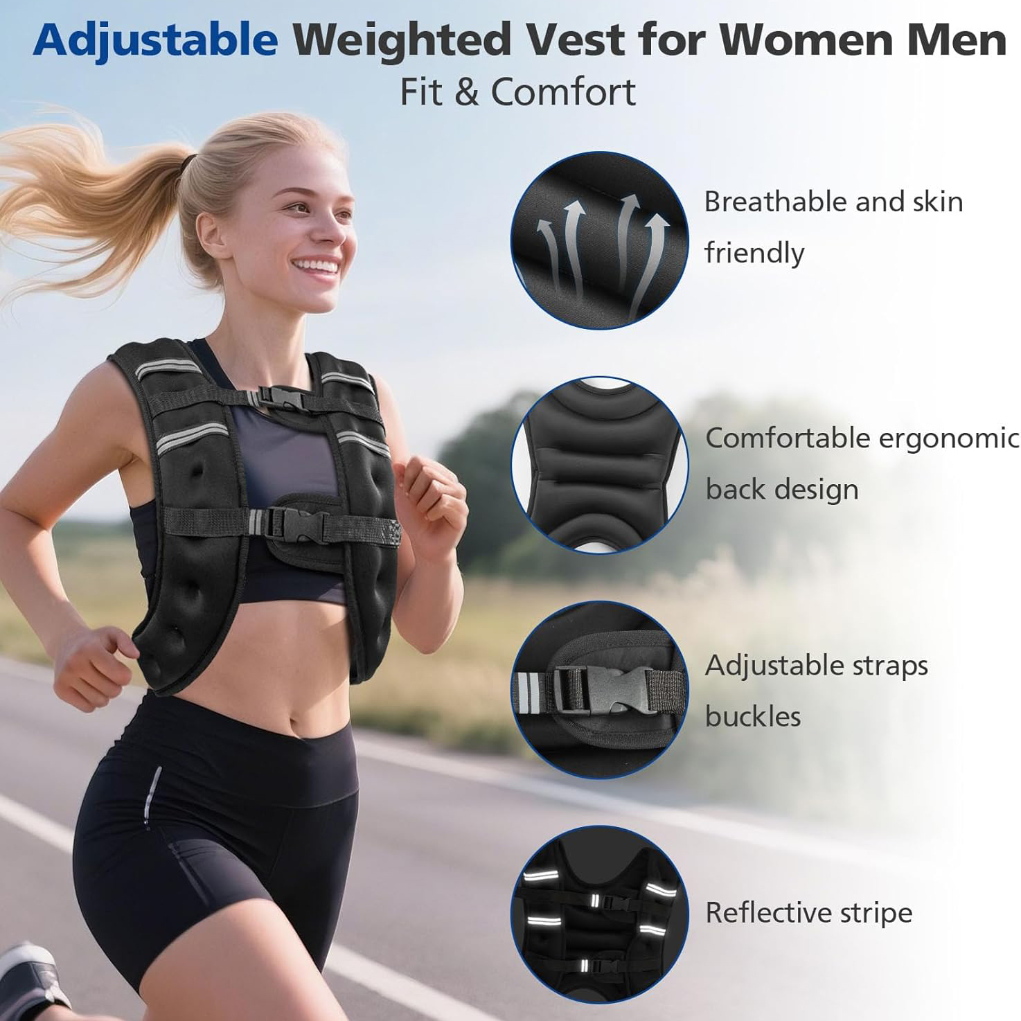 Weighted Vest with Reflective  - Crossfit Weight Vest บทวิจารณ์และราคา